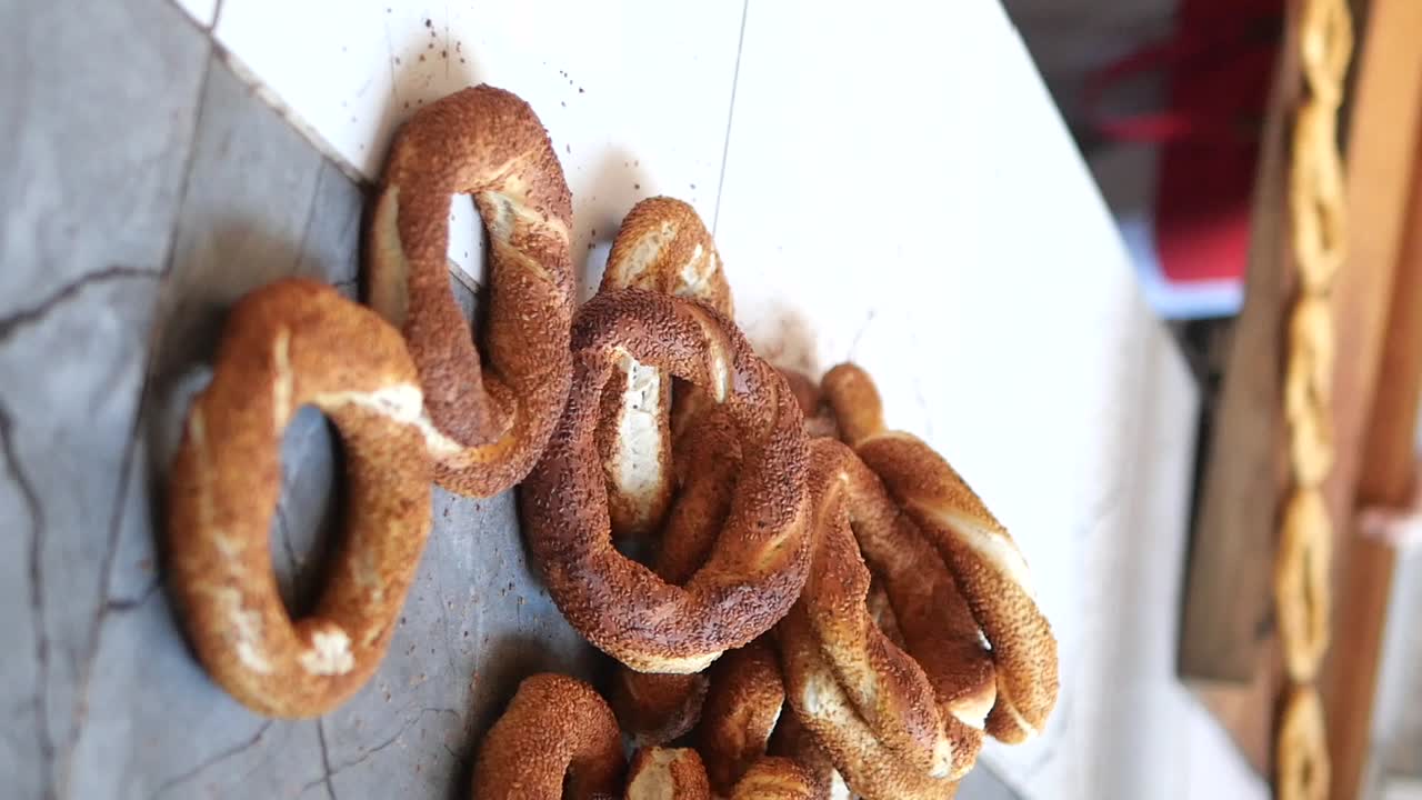 Pile of Simit (Turkish Bagels)