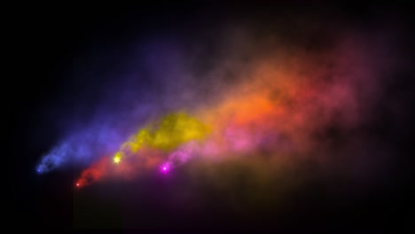 efecto de video de humo y fuego colorido