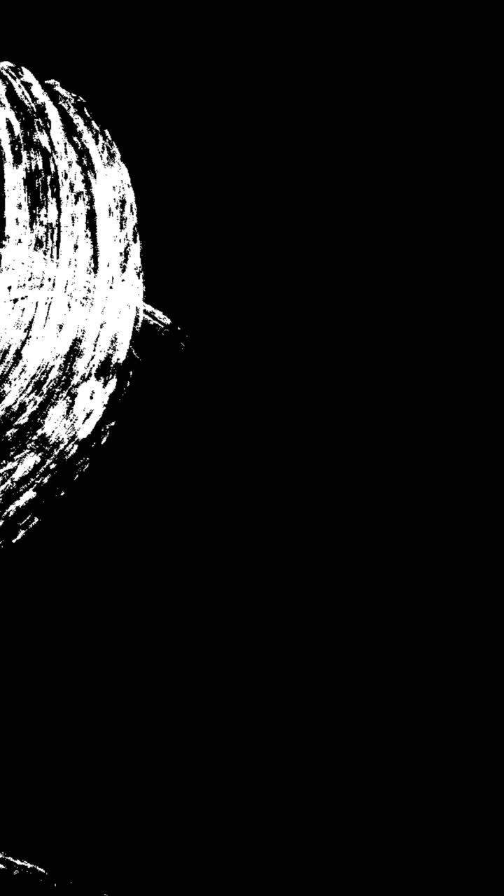Animazione di pennellate bianche dinamiche su sfondo nero