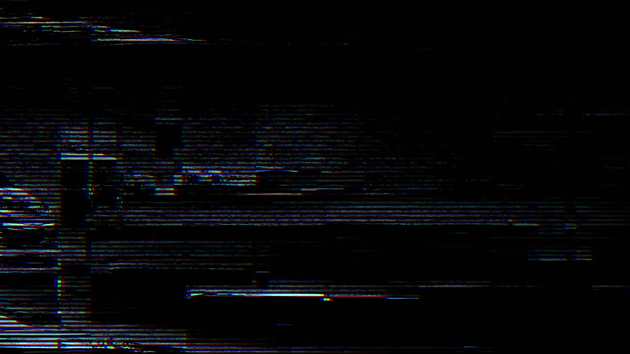Effetto Glitch Digitale e Rumore Statico su Schermo Nero