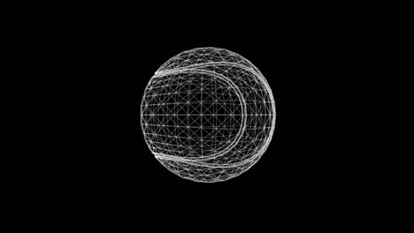 hologram screen of a tennis ball in rotation, 3d object, loop