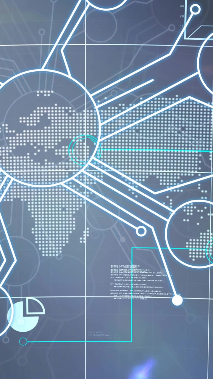Animation of network of connections over world map in background