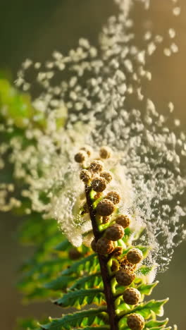 fern with pollen dispersing
