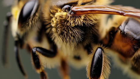 detailed macro view of a honeybee