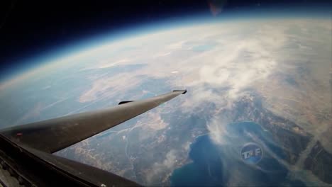 a view of earth from a u2 spy plane in flight