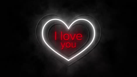animation of i love you in neon on black background