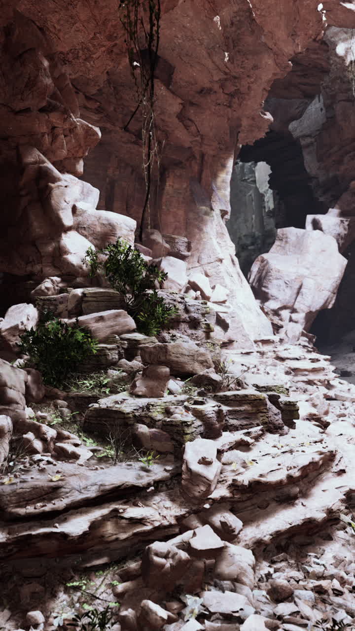 impresionante vista de un cañón de roca roja