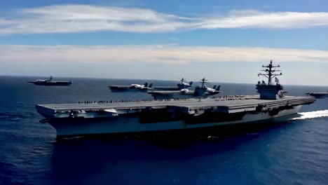 aircraft carrier and escorts