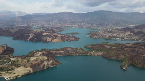 burnt forest among lakes