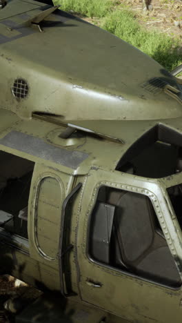 close-up of a military helicopter