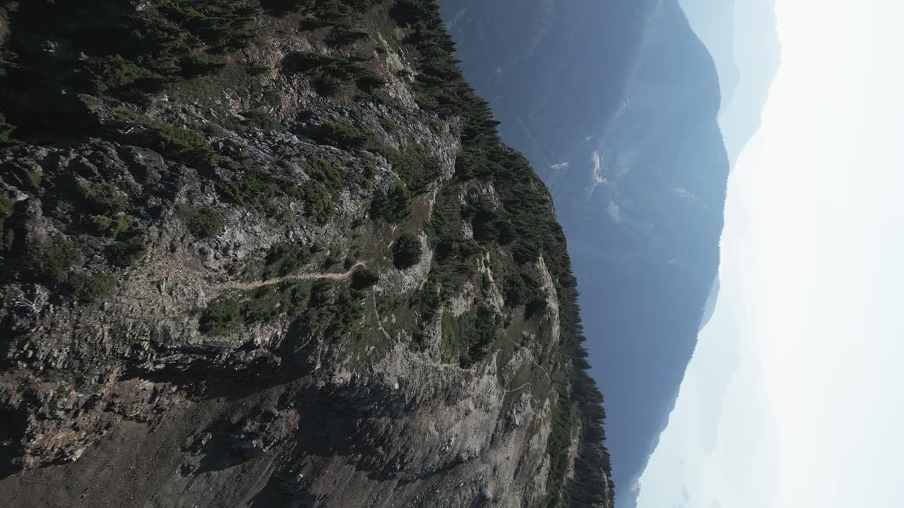 Trails on top of Goat Ridge, Squamish, BC, Canada, Howe sound in the background