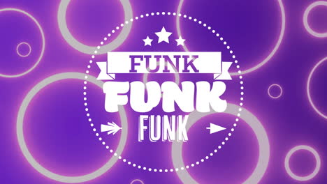 animation of funk text on purple background