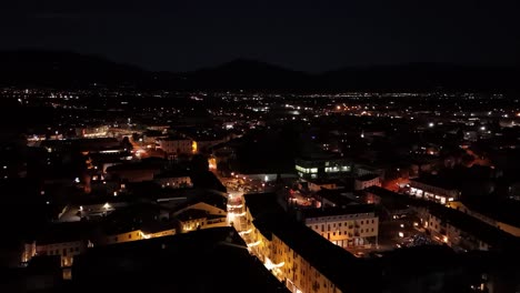 malo town at night in the province of vicenza, italy