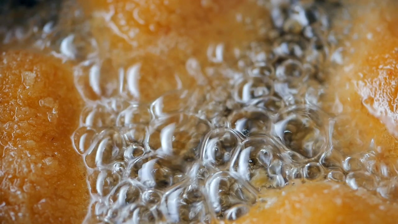 Macro Shot of Bubbles in Hot Frying Oil
