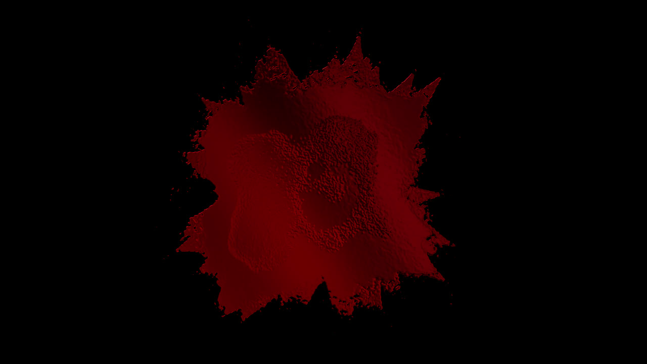 Spruzzo astratto di liquido rosso che forma un cuore testurizzato