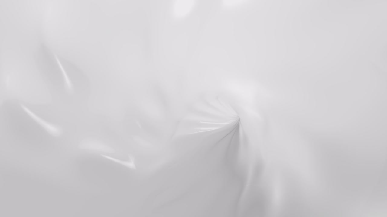 Fundo Líquido Abstrato Branco. Textura Lisa Brilhante. Animação de Fundo de Seda Glamorosa. Loop Contínuo 3D