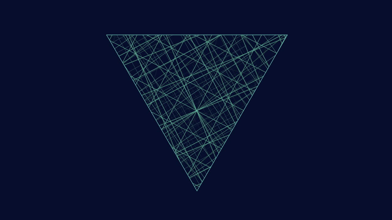 formación geométrica triángulo intrincado construido con líneas interconectadas
