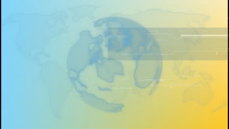 animation of financial data processing and connections over globe