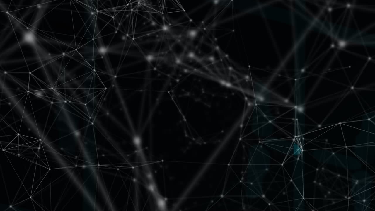 animación de redes de conexiones en nubes de fondo oscuras