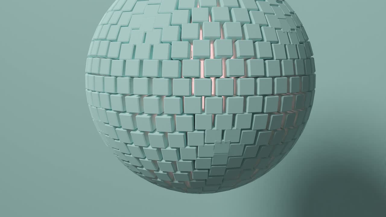 cubos dinámicos que forman una esfera. animación en 3d.