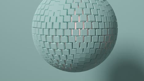 Dynamic cubes forming a sphere. 3D Animation.