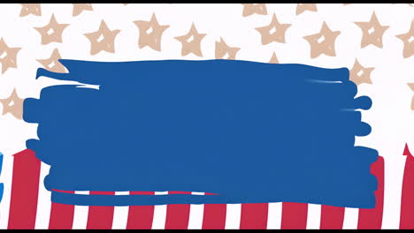 patriotic stars and stripes background with blue overlay