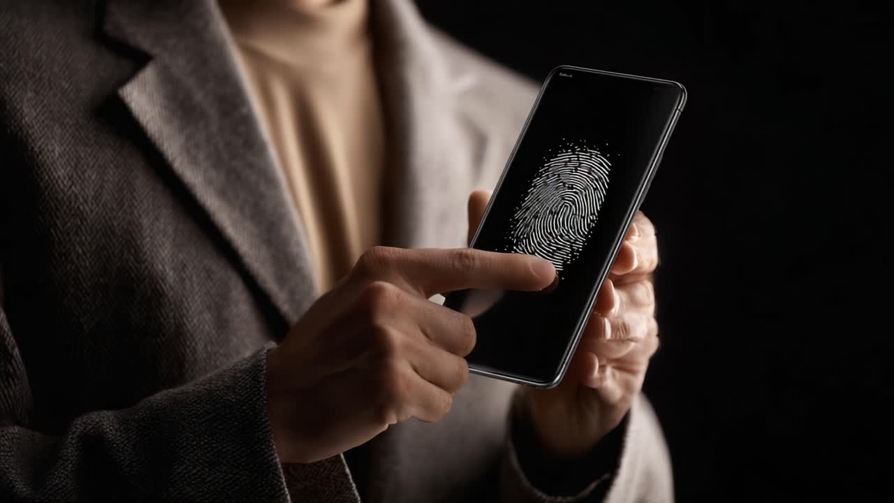 Exploring Modern Security: A Close-Up of Fingerprint Recognition on a Smartphone Showcasing the Intersection of Technology and Personal Safety