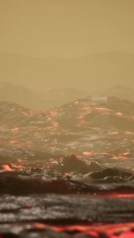 lava-covered alien planet landscape