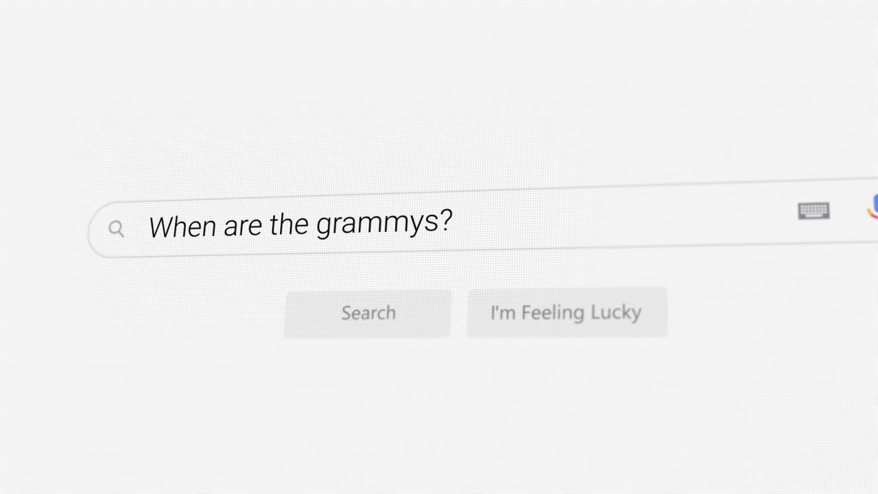 Searching for When are the grammys? on Internet browser