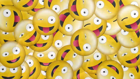 animation of falling emojis over woman in hijab
