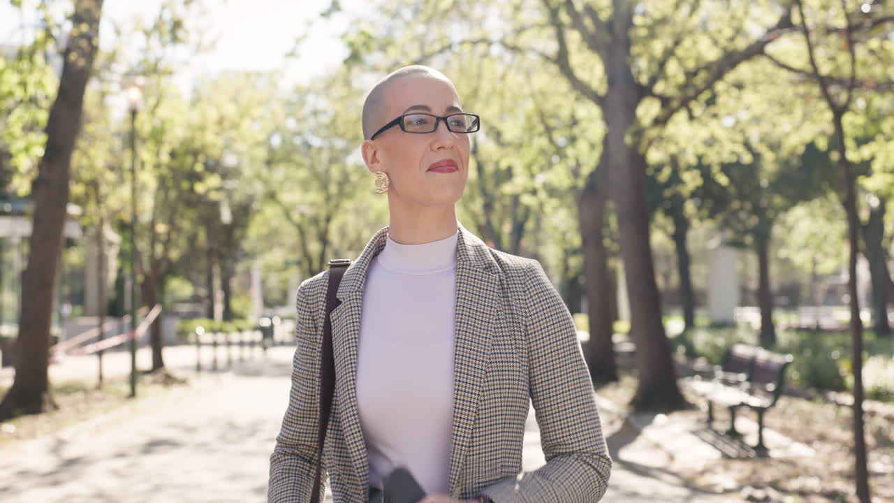 Businesswoman Walking in Park