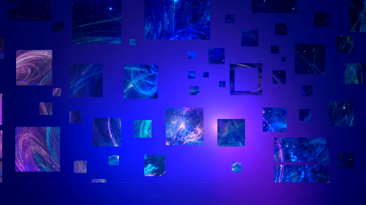 bucle de 4k, cuadrado abstracto sobre fondo azul