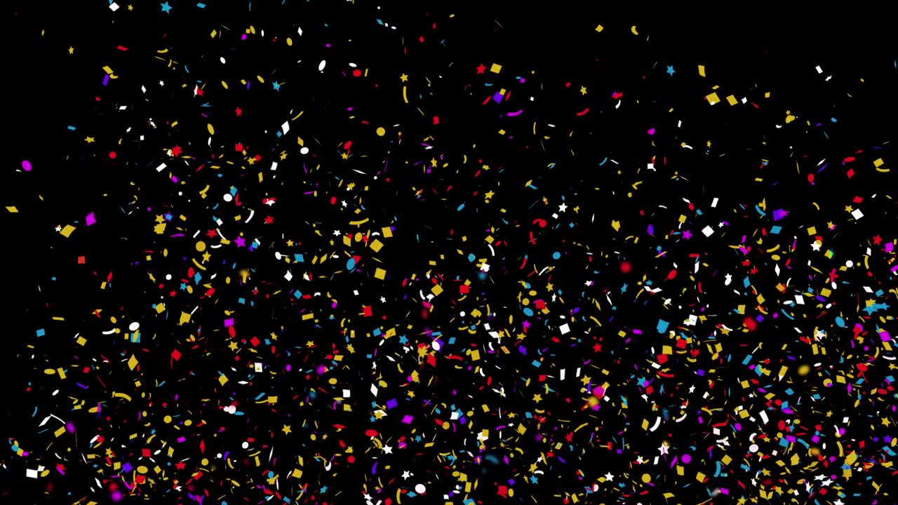 coloridas partículas de confeti explosiones caída de animación