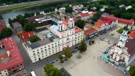 drone shot of the church of st