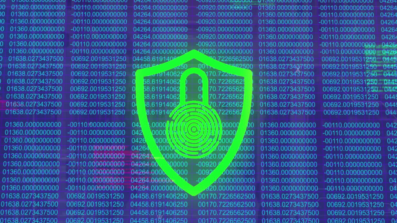 animación del icono del candado sobre el procesamiento de datos