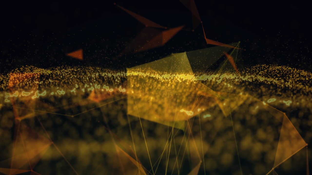 검은 바탕에 빛과 기하학적 모양의 애니메이션