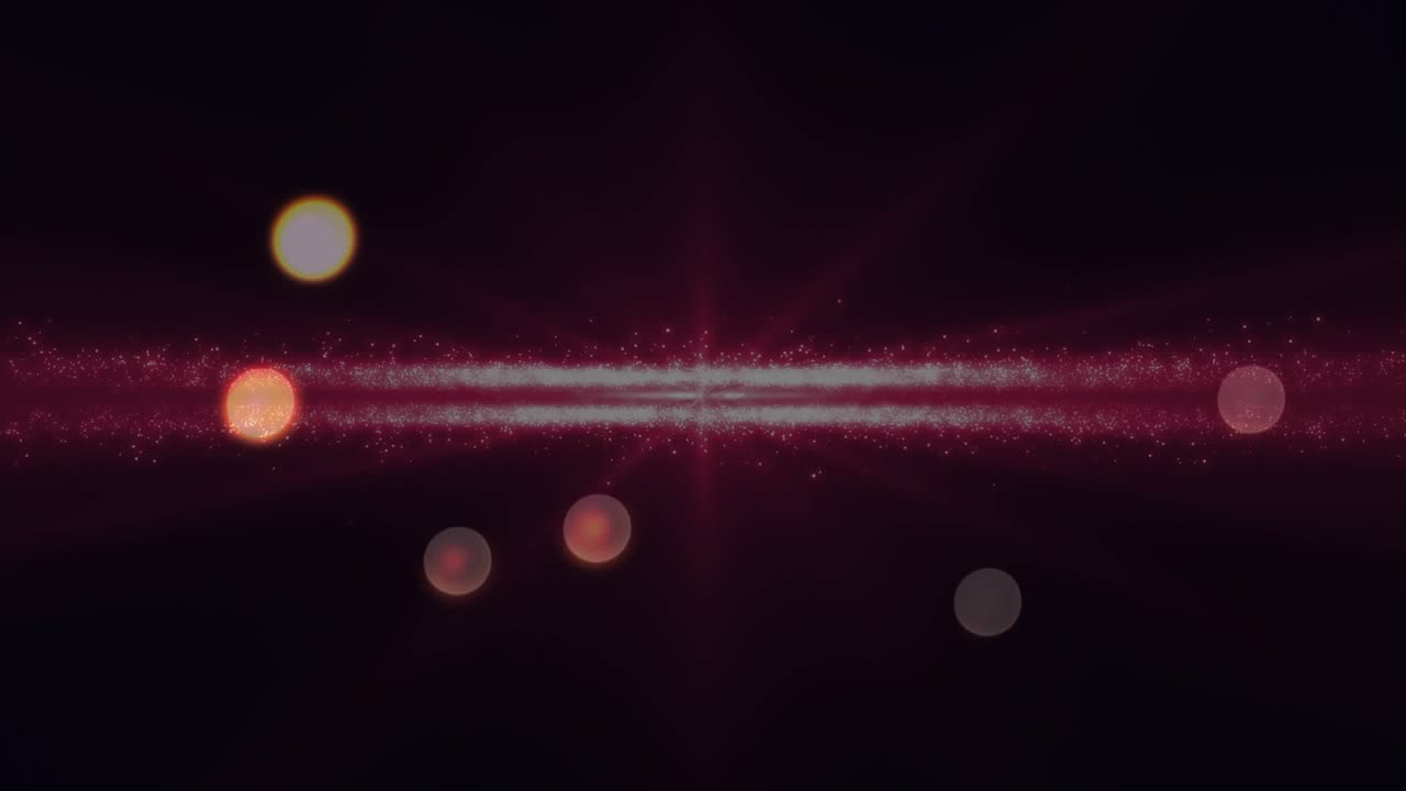 Sparkline appearing at center, pulsing and emitting bokeh orbs drifting for digital showcase