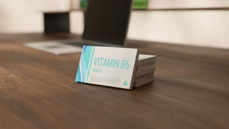 vitamin b6 tablets in a medicine box