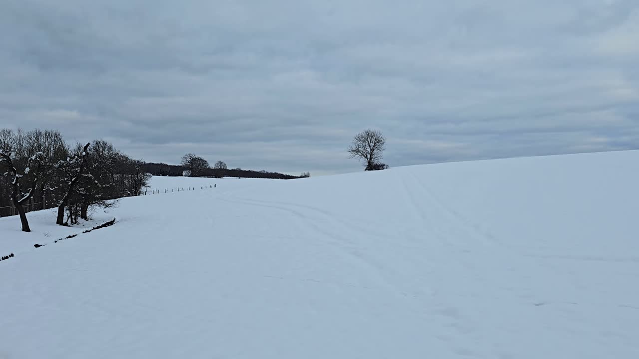 Peaceful snow-covered nature scene – winter landscape view
