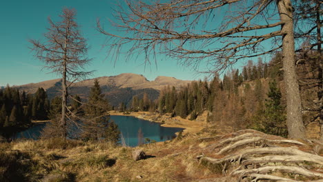 autumn alpine lake view