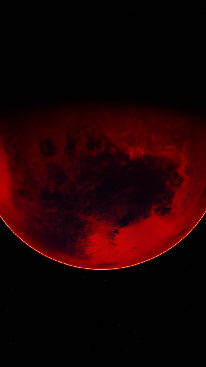 красная планета марс на звездном небе