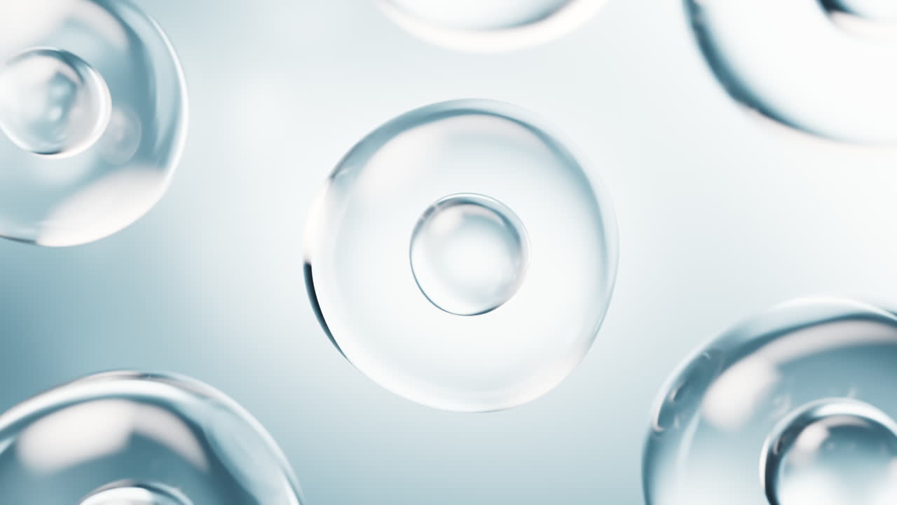 Sfondo trasparente con celle blu, rendering in 3D