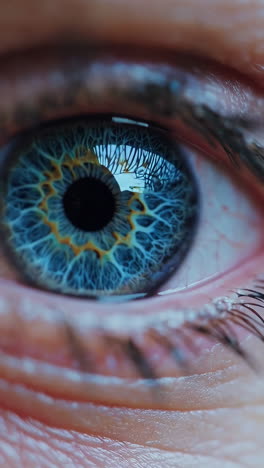 close-up macro view of a human eye