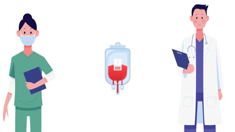 Animation-of-medical-icons-on-white-background