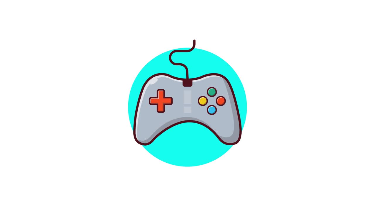 Animated Cartoon Video Game Controller Illustration