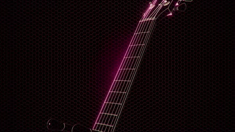 electric guitar in the hologram with bright lights