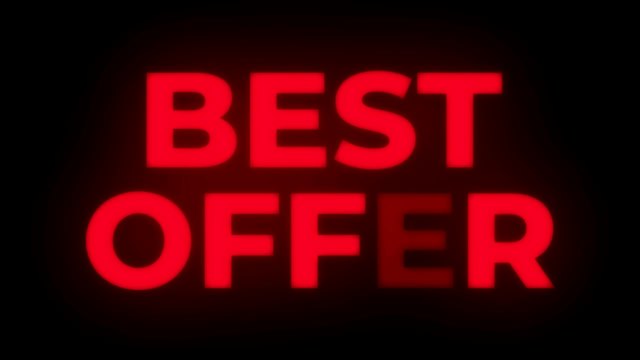 mejor oferta de texto parpadeante muestra bucle promocional.