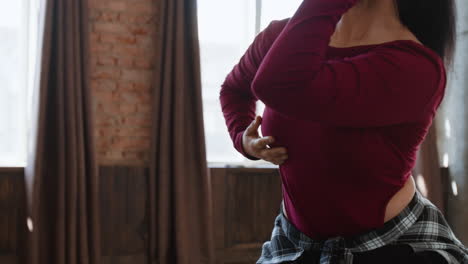Woman Dancing and Moving in a Studio