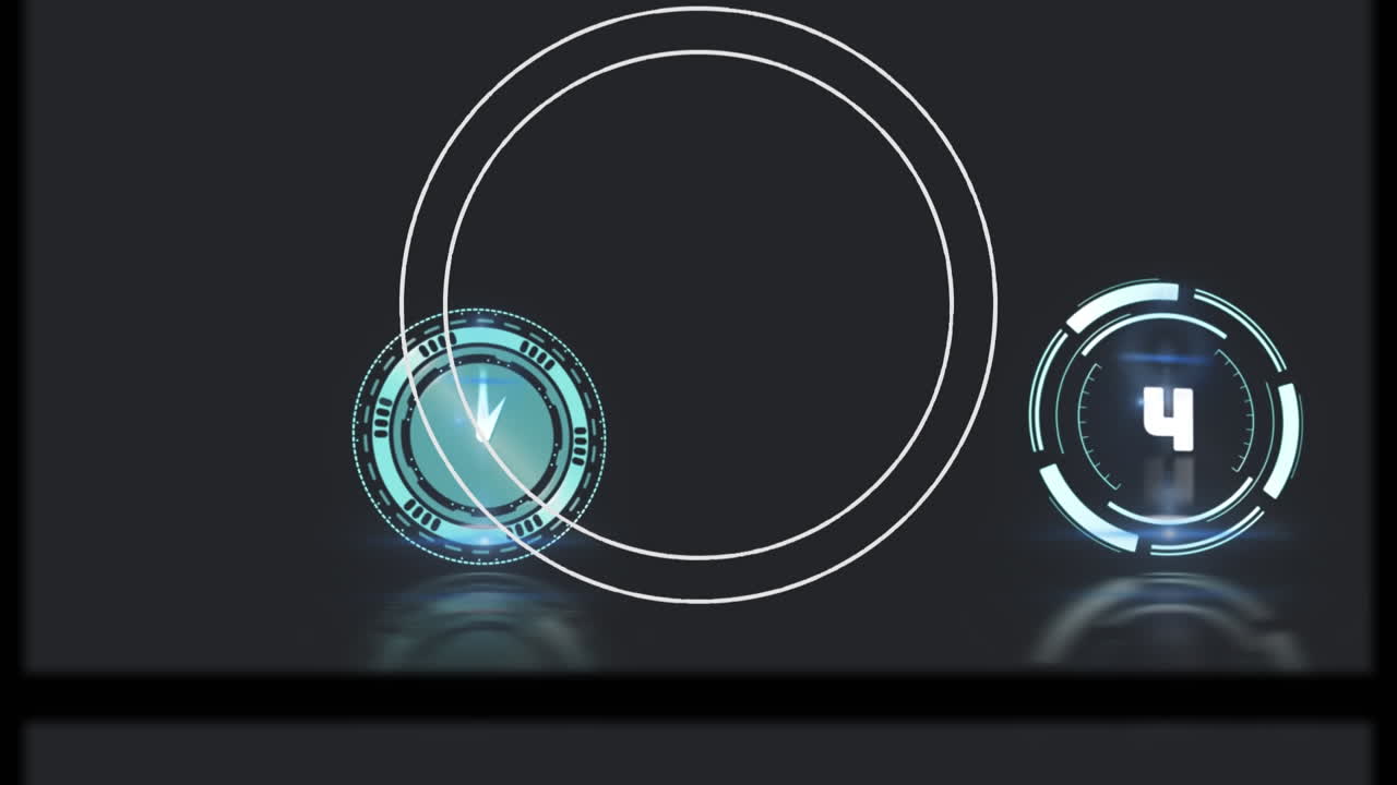 Animation of scope and countdown on black background