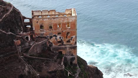 close up of the abandoned casa hamilton in los realejos in tenerife by the sea